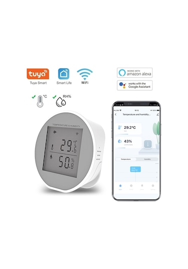 Dancemonkey Akıllı Wifi Sıcaklık Nem Sensörü - Tuya Uygulaması Bildirimi
