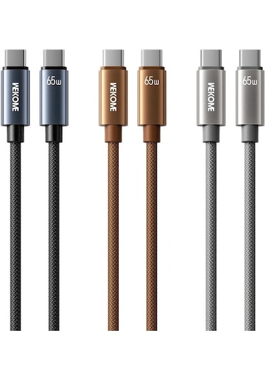 Wk Wdc-64 Pd65w Tip-c Tip-c Hızlı Şarj Veri Kablosu, Uzunluk: 1.2m Gri