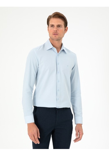 Pierre Cardin Erkek Açık Mavi Gömlek Desenli 50294732-vr003 Açık Mavi