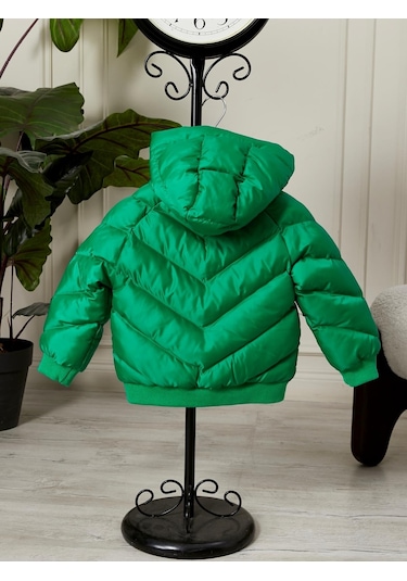 Benitto Kids Erkek Bebek Kapüşonlu Kışlık Mont 51332 Yeşil