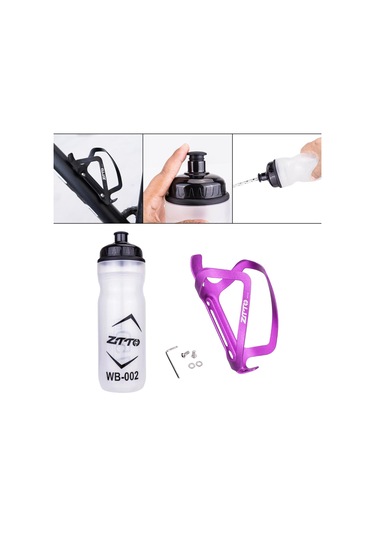 Suntek Dağ Bisikleti Su Şişesi Kafesi İçki Sağlam Mor Mor