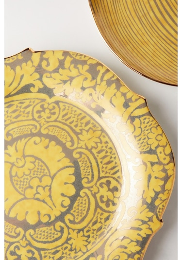 L'objet X Fortuny Orsini Desenli, Dekoratif Servis Tabağı Sarı
