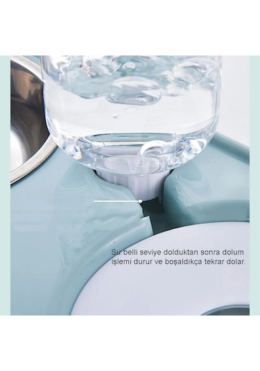 Techtic 3in1 Kedi Köpek Mama Su Kabı Paslanmaz Çelik Mama Kabı