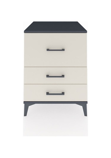 Kronos Komodin 3 Çekmeceli 60x59x80 Antrasit-aytaşı Antrasit