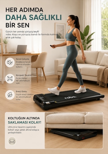 Robo Katlanır Yürüyüş Ve Koşu Bandı