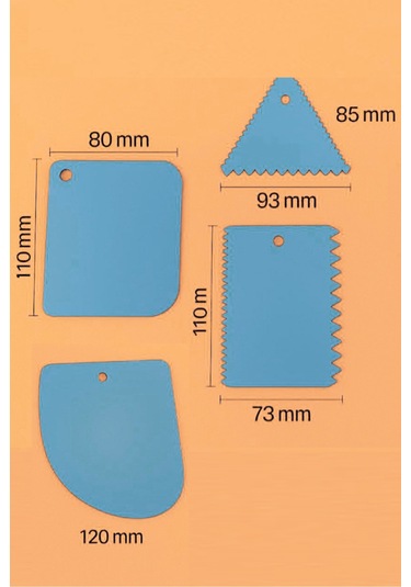 4'lü Set Hamur Kesme Ve Şekillendirme & Pasta Şekil Verme Aparatı - Mavi Mavi