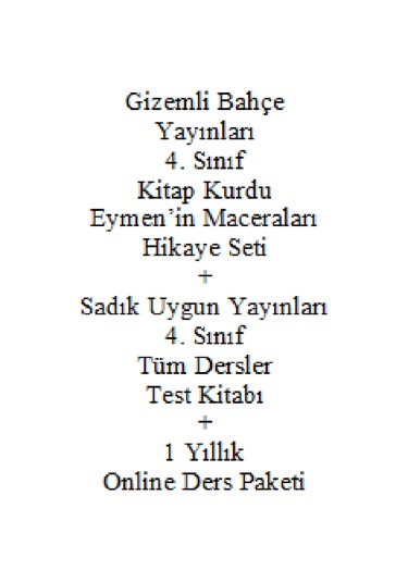 4. Sınıf Hikaye Kitabı Seti Gizemli Bahçe Yayınları Kitap Kurdu Eymen'in Maceraları + Sadık 4. Sınıf Okul Çocuk Kitapları 41769447