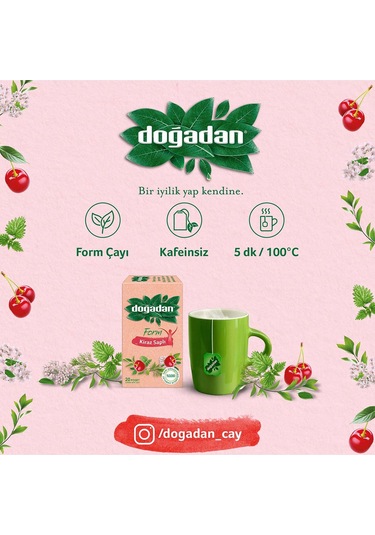 Doğadan Form Kiraz Saplı Karışık  Bitki Çayı Bardak Poşet 3 x 20’li