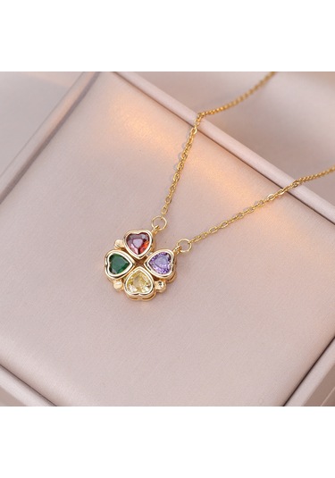 Bayan Kolye: Moda Estetiği Titanyum Çelik Kolye No.413 Çok REnkli