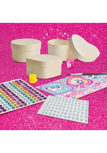 Ses Creative Ahşap Mücevher Kutusu Dekore Etme - Unicorn
