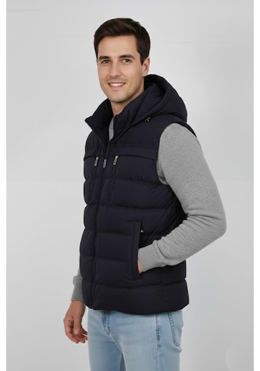 Erkek Kapüşonlu Spor Yelek 4021 Bgl-st04900 Antrasit