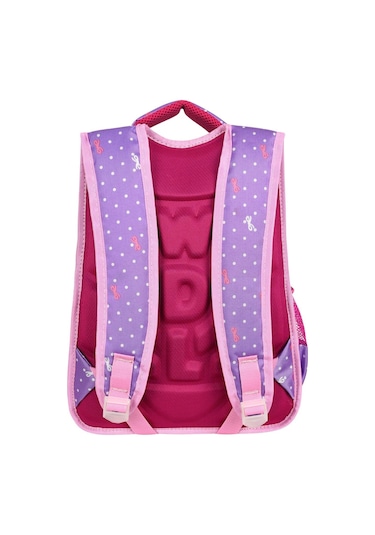 Waddell Lisanslı Lila Flamingo Desenli Emboos İlköğretim Okul Sırt Çantası Ve Beslenme Çantası