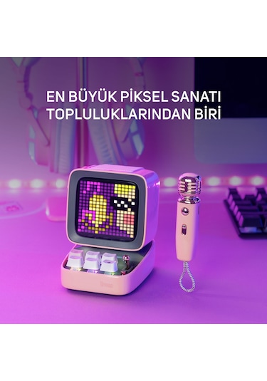 Divoom Ditoo-5m Karaoke Mikrofonlu Bluetooth Hoparlör Ve Ses Kayıt Özellikli Lovelock  Seti, P