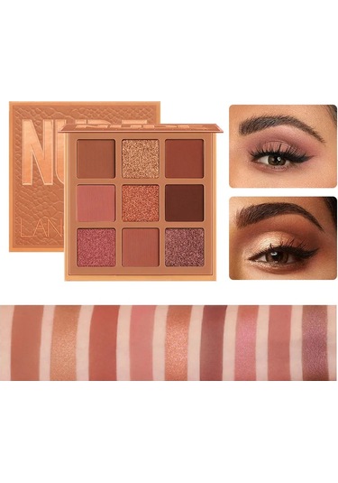 Mod Göz Farı Paleti 9'lu Mat Göz Farı Paleti Parıltılı Göz Farı Makyaj Nude A C01