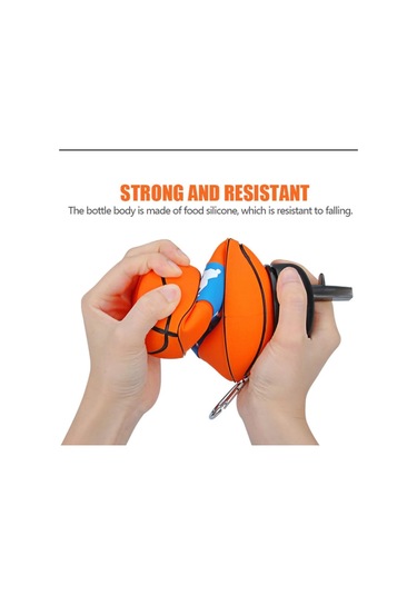 Futbol Su Şişesi, Yalıtılmış Su Şişesi Çocuklar, Katlanabilir Ve Katlanabilir Spor Su Şişesi, Su Şişesi ', Basketbol Tasarımı Çocuklar Yalıtımlı Su Şişesi 34 Oz. Gök Mavisi