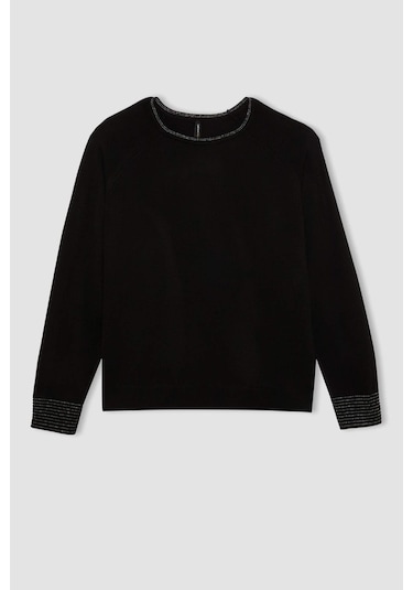 DeFacto Regular Fit Bisiklet Yaka Simli Reglan Kol Siyah Triko Kazak Tunik D1580AX24WNBK81 Siyah DeFacto Regular Fit Bisiklet Yaka Simli Reglan Kol Siyah Triko Kazak Tunik D1580AX24WNBK81 Siyah