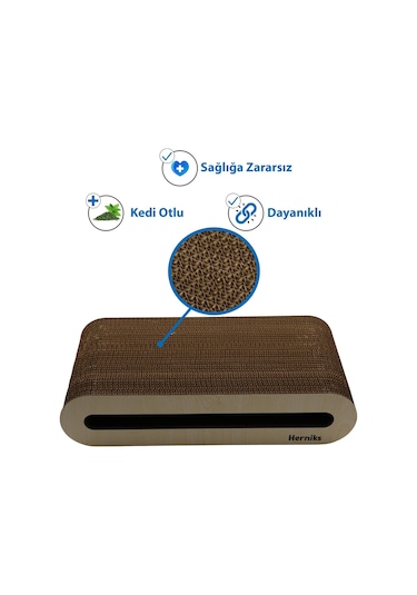 Herniks Doğal Kedi Otlu Kedi Tırmalama Kartonu 44 CM Hr2012