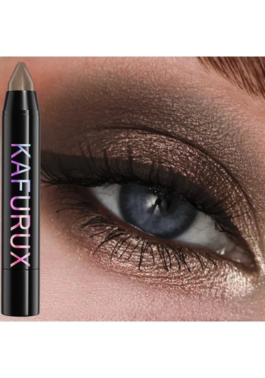 24 Renk Sedefli Glitter Göz Farı Eyeliner Kalem Su Geçirmez Mat Çıplak Göz Farı 08 Dark Topaz