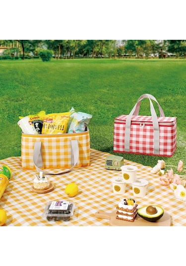 Açık Piknik Çantası Kalınlaşmış Alüminyum Film 600d Oxford Kumaş Yalıtım Yiyecek İçecek Saklama Çantası 001