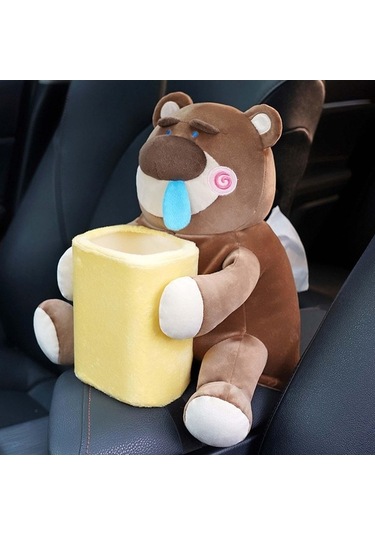 Createtech Yumuşak Peluş Çöp Kovası Ayı Desenli Oturma Kutusu Homyl Diğer