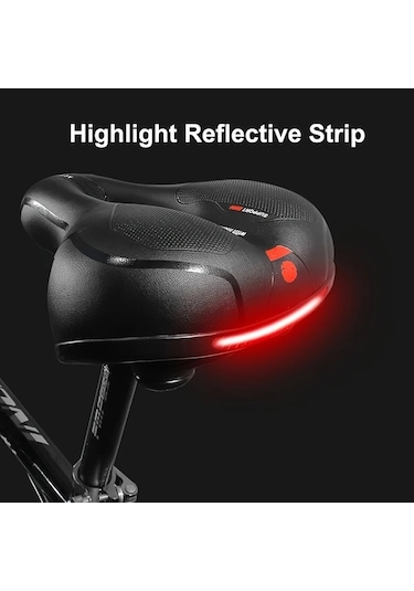 Motion003 Bisiklet Sele Yastığı Siyah 24.99x19.99x8.99 Cm Kalın Geniş Rahat Yumuşak Tüm Bisikletler İçin 2 Boyut Siyah