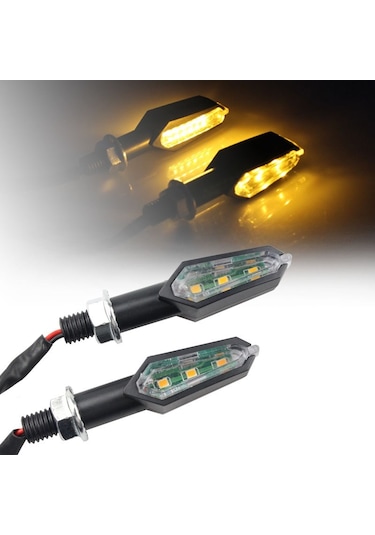 Motosiklet Led Sinyal Lambası Çift Taraflı Led Sinyal Lamba Seti 2 Li