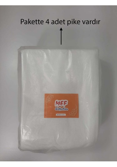 Otel Pikesi Tek Kişilik Dama Desen Beyaz 160x230 Cm 4'lü