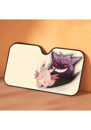 Goldenqian P-pokémon G-gengar Araba Pencere Güneş Gölge Cam Anti-uv Koruma Ön Arka Cam Blok Kapağı Vizör Aksesuarları Z15