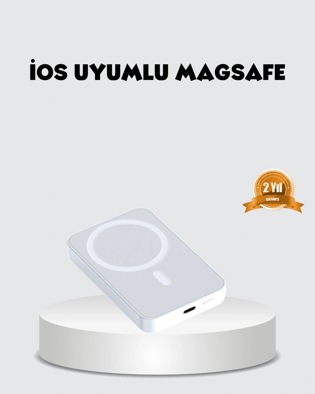 Magsafe Uyumlu Kablosuz Batarya - 27w Hızlı Şarj Destekli Kompakt Güç Bankası Siyah