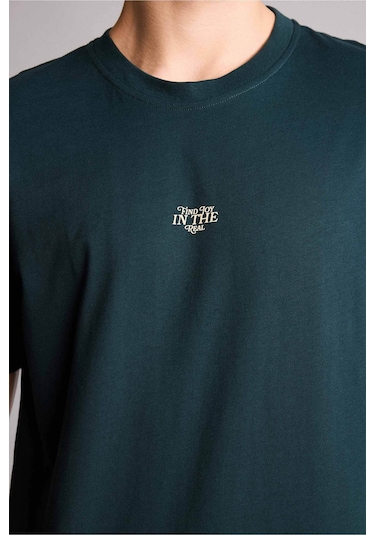 Defacto Mini Baskılı Yeşil Erkek T-shirt G3213ax/gn1079 Yeşil