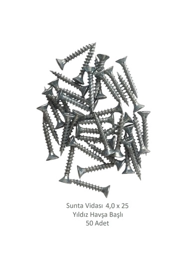 Adilon Sunta Vidası, 4,0 X 25 Mm, 50 Adet, Yhb Vida 4 x 25