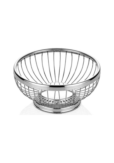 Paslanmaz Yuvarlak Ekmek Ve Meyve Sepeti 01 Ahşap