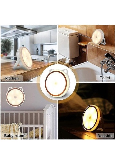 Opulentliving Hareket Ve Işık Sensörü Led Çocuk Gece Lambası, Usb Şarjlı Çok Renkli Çok Renkli