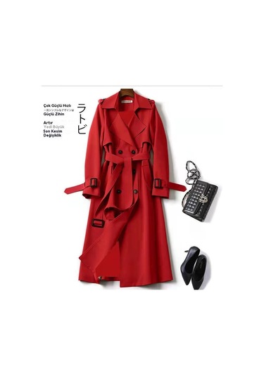 Kadın Orta Boy Ceket Kırmızı