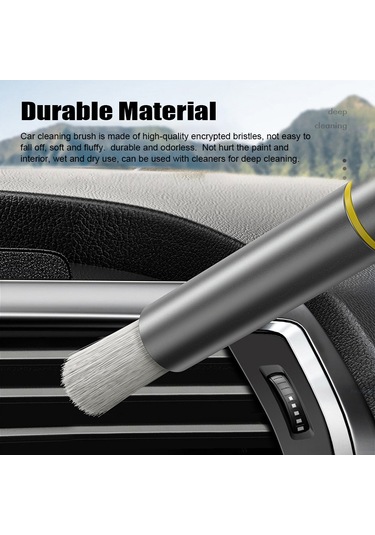 Jeehugo Araç Pencere Kırıcı Ve Temizleme Fırçası - Klima Vantili, Tuşlar, Lastikler İçin - 3'lü Araç Gereci - Koyu Yeşil