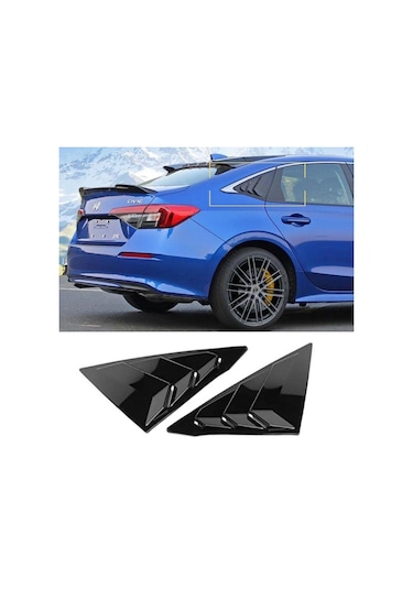 Honda Civic Fe1 Uyumlu Kelebek Cam Vizörü Piano Black 2022-