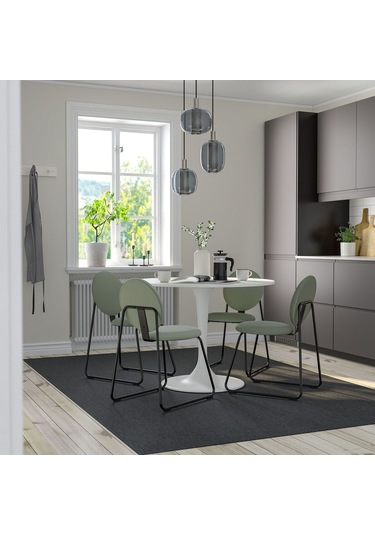 Mutfak Masası Takımı, Beyaz-hakebo Gri/yeşil, 4 Sandalyeli Gri