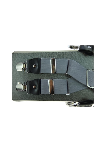 Gri Renkli Pantolon Askısı 4 Klipsli Gri