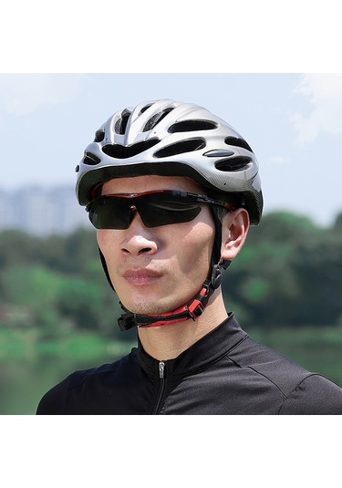 West Bıkıng Yp0703142 Polarize Spor Güneş Gözlüğü 5 Lensli Bisiklet Dağ Bisikleti Güneş Gözlüğü - Siyah+turuncu