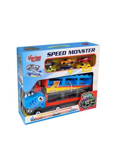 Vardem Oyuncak Parkurlu Araba Fırlatan Dinazor Mavi Mavi