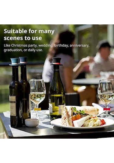 Jms Siyah Yeniden Kullanılabilir Silikon Şarap Tıpa Kapağı Fiş Şapka Şekli Vakum Mühürlü Şişe Durdurma Kapağı Ev Şarap Şişesi Tıpa Bar Araçları Siyah