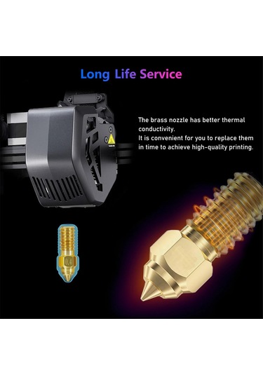 Leasetake Ender 3 V3 Se Nozul Takımı İçin 6 Adet, 3d Yazıcı Pirinç Nozulları 0,4 Mm 0,6 Mm 0,8 Mm, Yüksek Sıcaklık Dirençli Ekstruder Nozulları