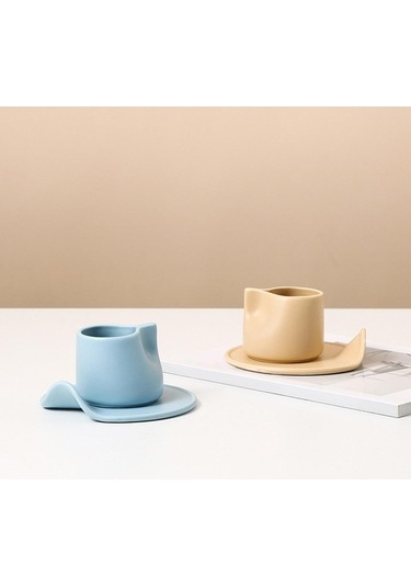 Createtech Homyl Mavi Kahve Kupa, Soğuk İçecekler İçin İdeal MAvi