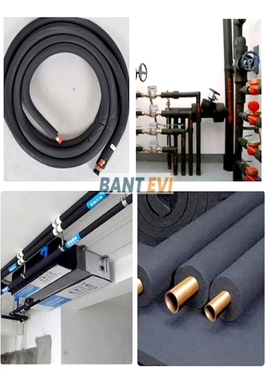 Kauçuk Boru İzolasyonu 1/2" İç Çap 22mm, 13mm Kalınlık, 2mt Boy