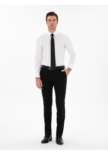 Cacharel Beyaz Slim Fit Pamuklu Klasik Gömlek