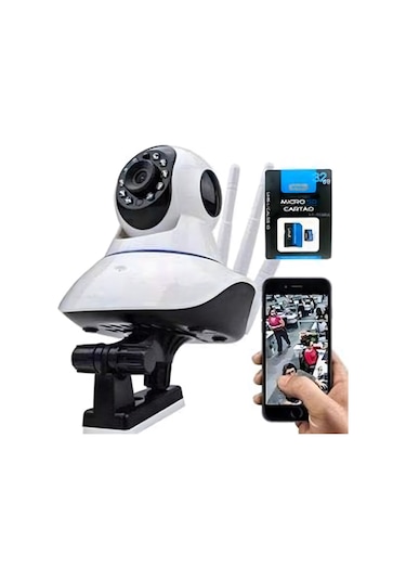 Jeehugo 3 Antenli Kablosuz Ip Kamera - 720p Hd, İki Yönlü Ses, Hareket Algılama, Gece Görüşü 10m , 355 Devir, Micro Sd Desteği Kart Dahil Değil