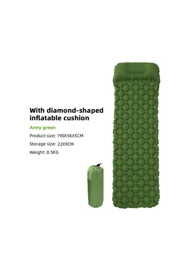 Şişme Açık Uyku Mat Yastık Yüzme Kamp Mat Yastık Hava Yataklı Uyku Kanepe - Yeşil