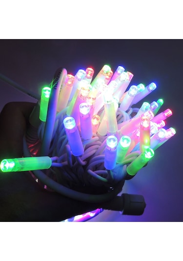 Dış Mekan Led Aydınlatma 10m Ağaç Işığı 100l Beyaz Kablo Rgb
