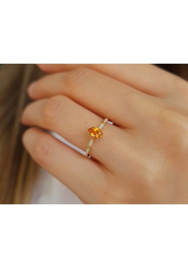 Sirius Pırlanta Ve Sitrin Taşlı Demeter Yüzük 0817R0318