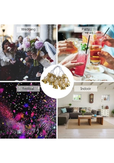 Ulzyvf Sıcak Beyaz & Renkli 10 Led Işık Zinciri 1.65m İç Mekan Yatak Odası Düğün Parti Noel Dekorasyonu